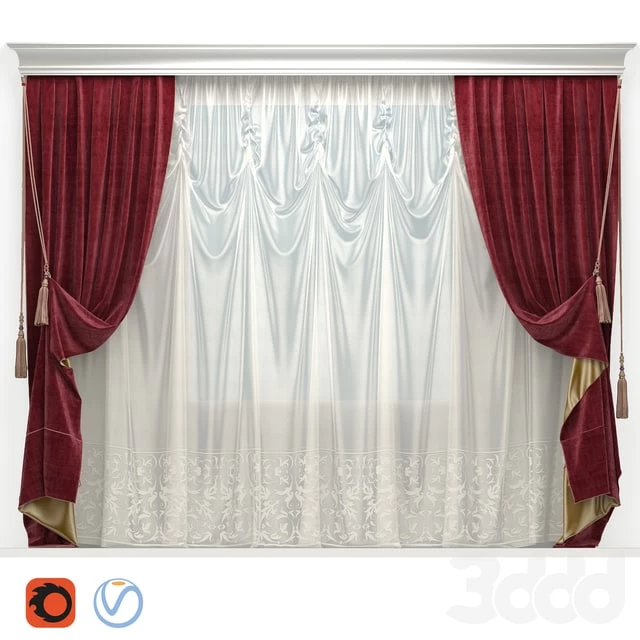 Velvet curtain with tassels 2