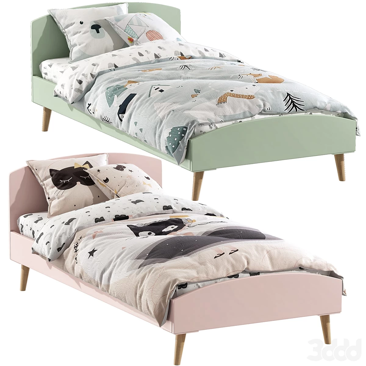Lit enfant LIGNE CONFETTI - vert