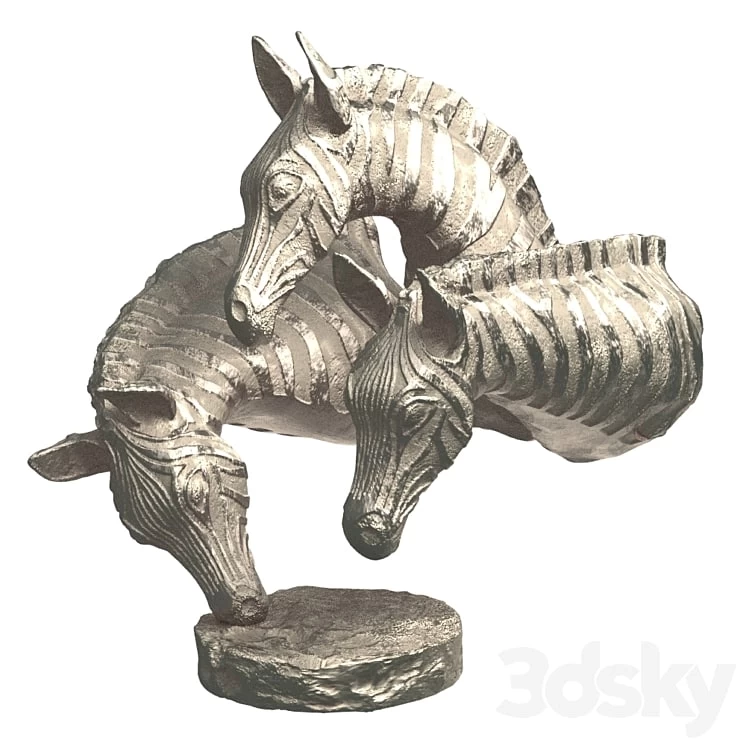 Hi-poly_sculpture of a zebra