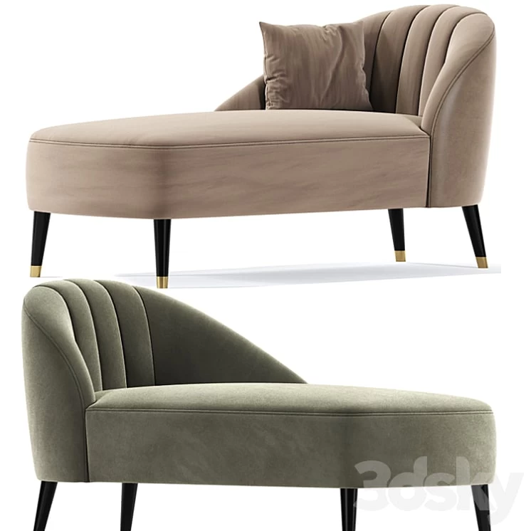 Monroe jade velvet chaise lounge