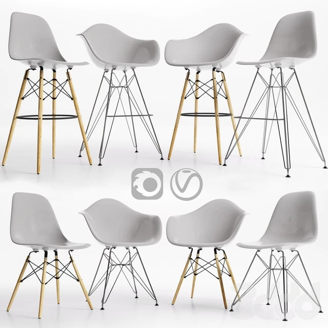 Eames Plastic Side Chairs GREY