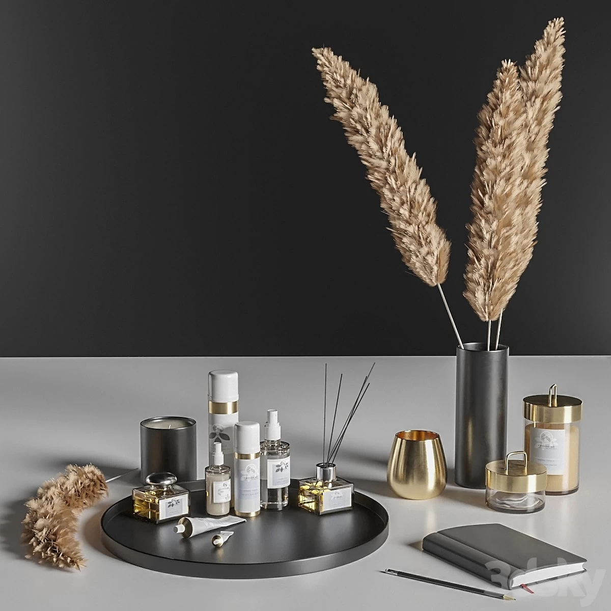 Decorative set for a dressing table