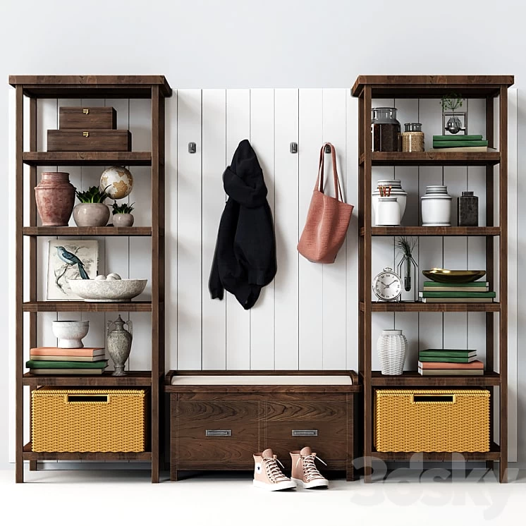 Hall of Pottery Barn MATEO 3-PIECE ENTRYWAY SET