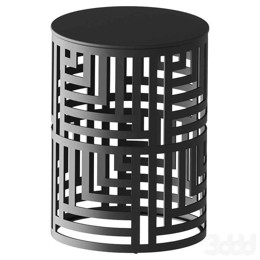 Athes Black Metal Cutout Side Table Coffee Table Coffee Table Coffee Table