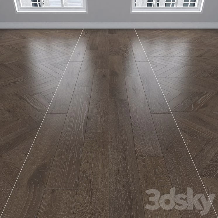 Parquet Oak, 3 types: herringbone, linear, chevron.
