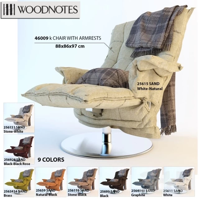 Woodnotes K CHAIR WITH ARMRESTS
