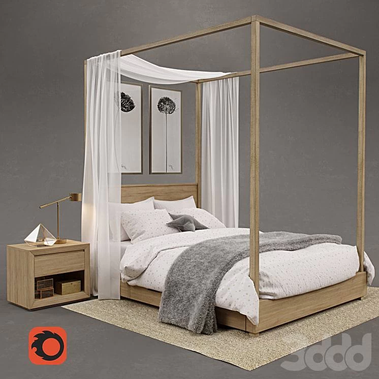 RH / Callum storage canopy bed