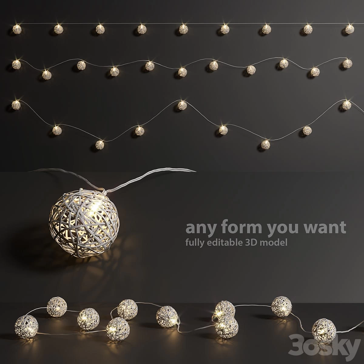 Editable garland lights set 3