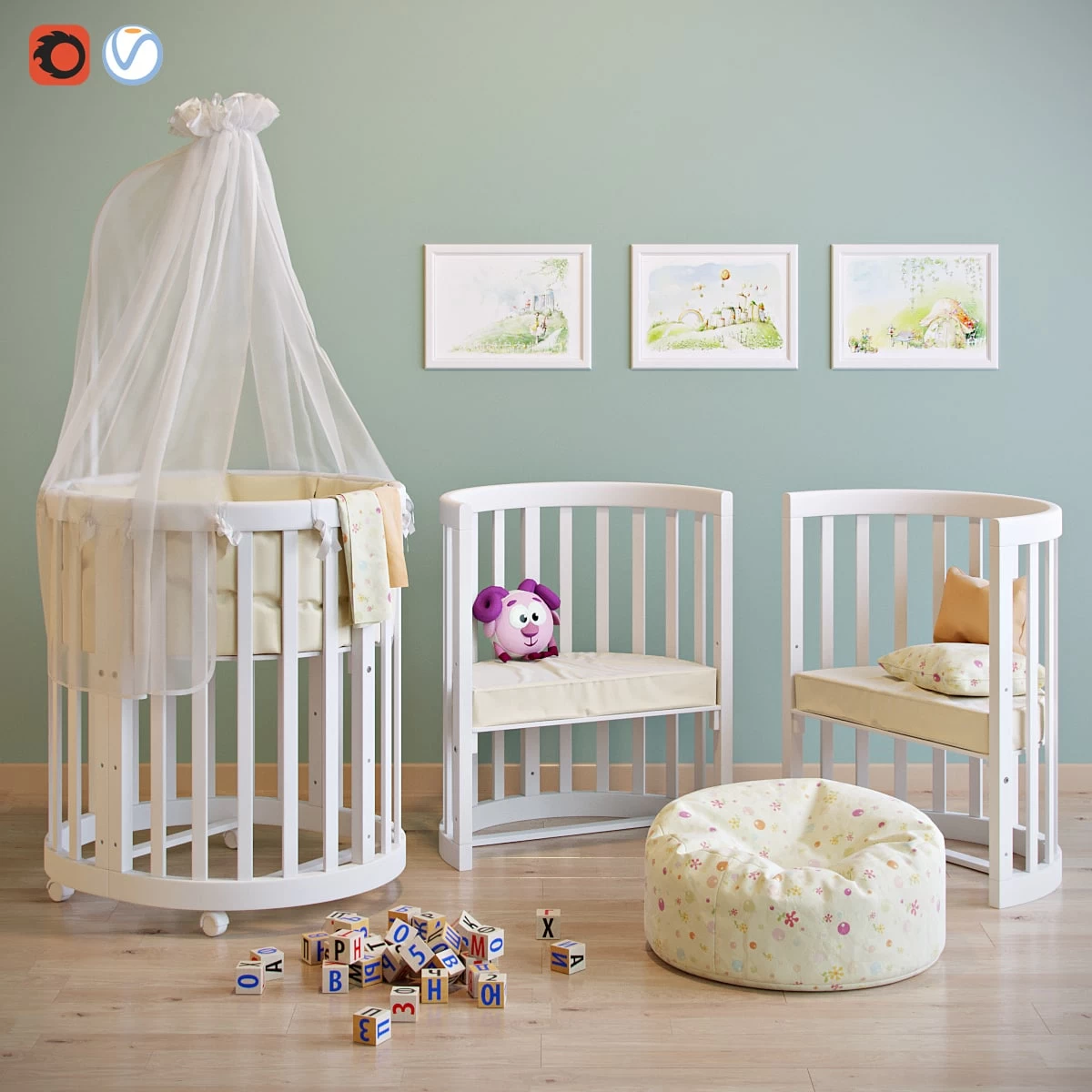 Cradle and chair EllipseBed , , , , , , , , , ,