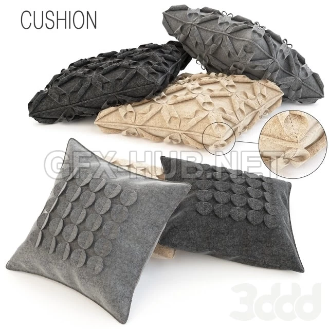 Wool cushions set , , ,