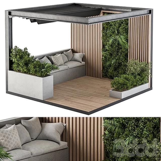 Roof Garden and Balcony Furniture with Pergola - Architect 49