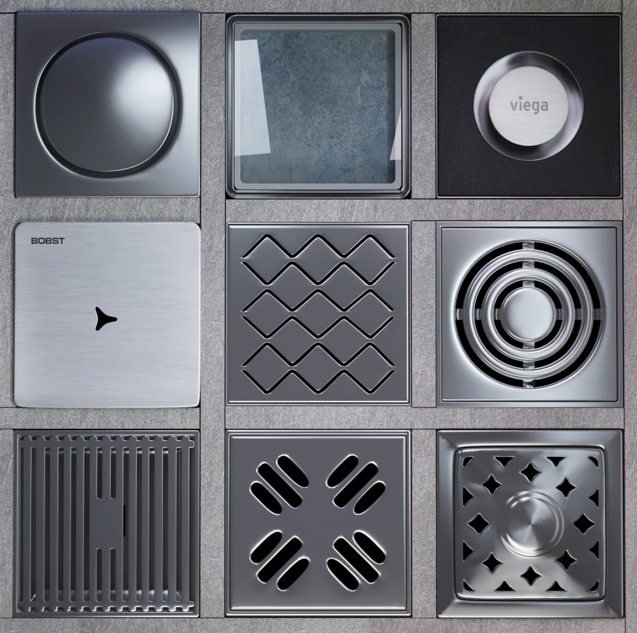 Grilles for shower drainage
