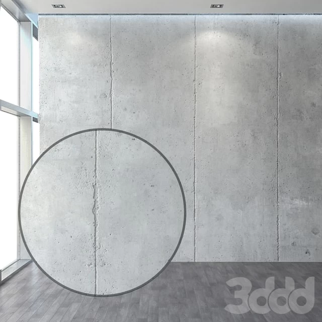 Concrete with vertical seam