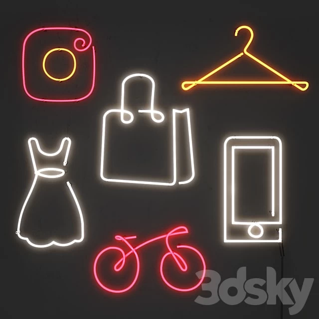 Neon light. Set 9
