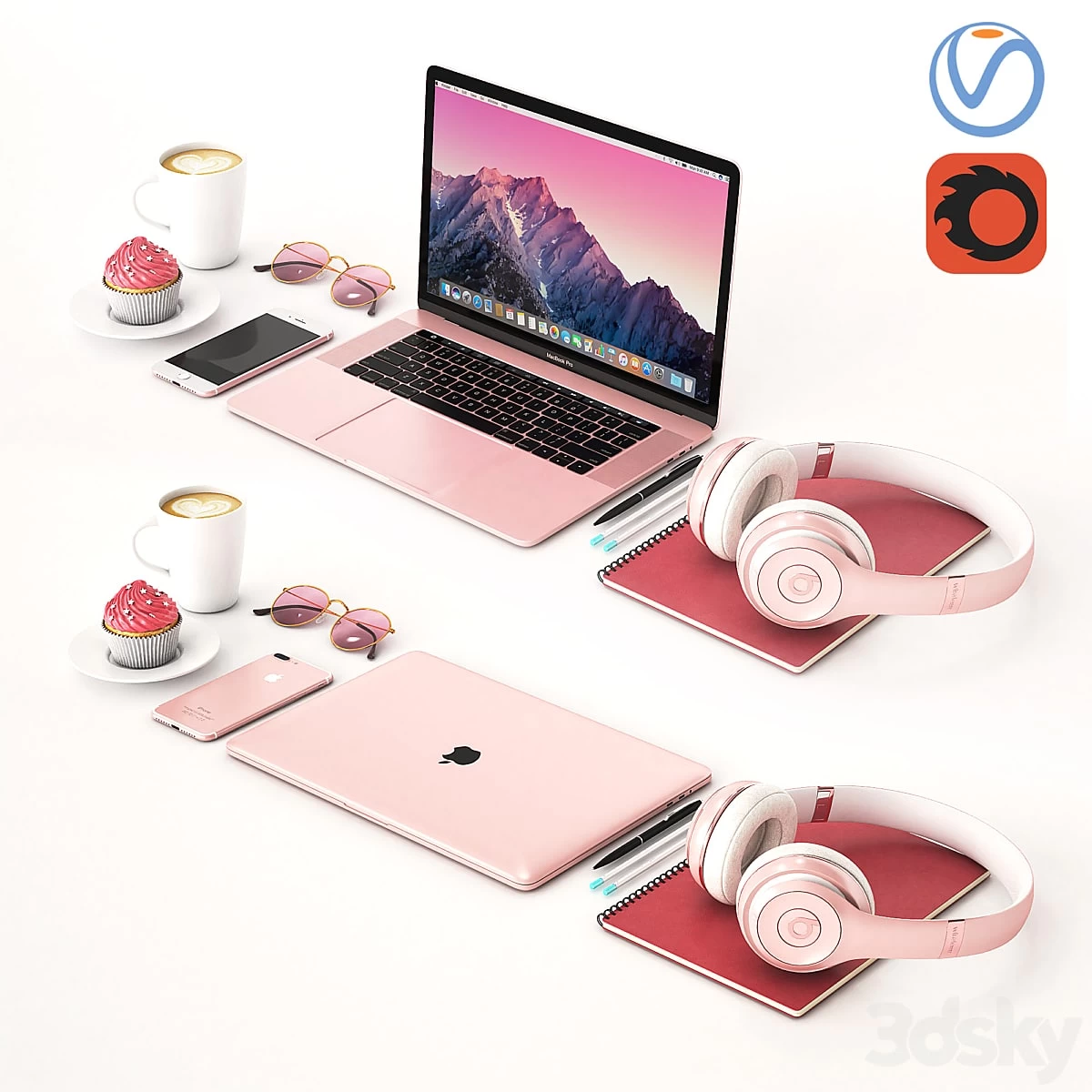 Workplace Rose Gold MacBook