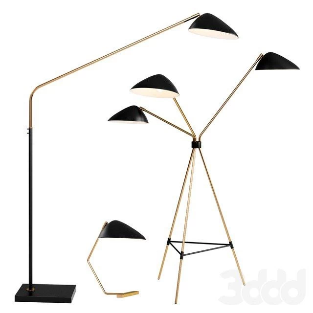 WEST ELM mid-century curvy light fixture set