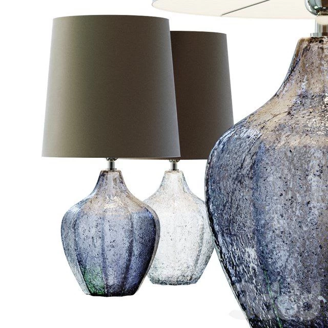 Mid-century studio art glass buffet lamp .5