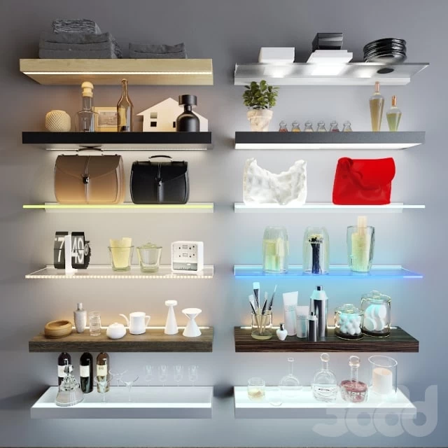 Shelves with illumination