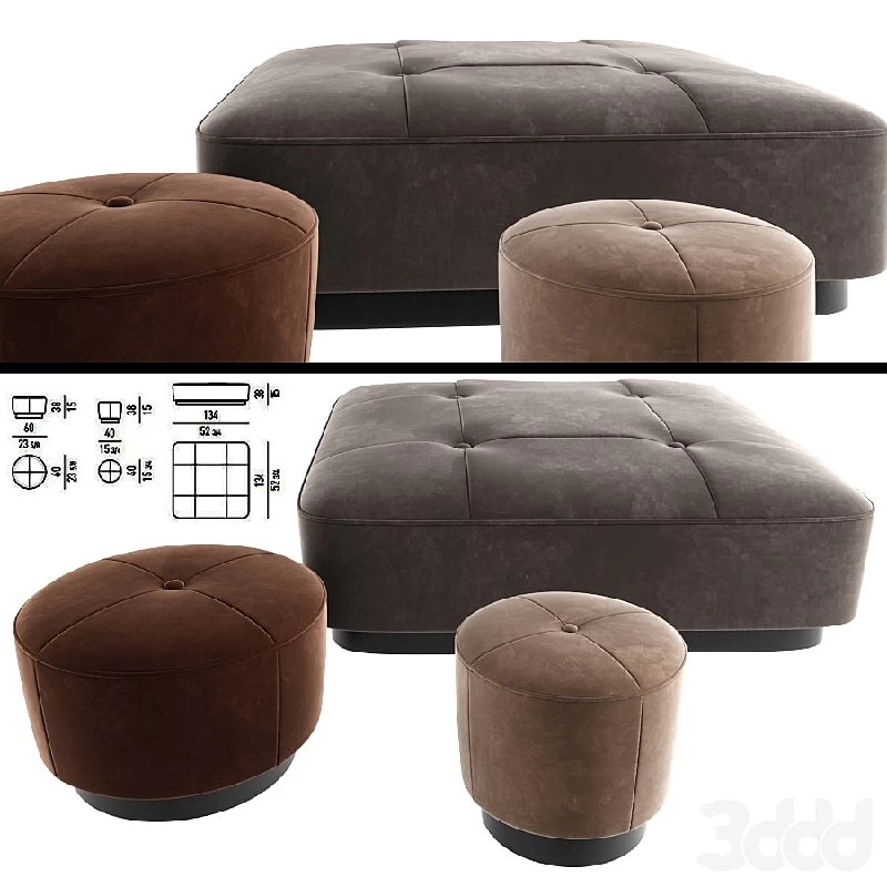 Minnoti Jacques Poufs Fabric