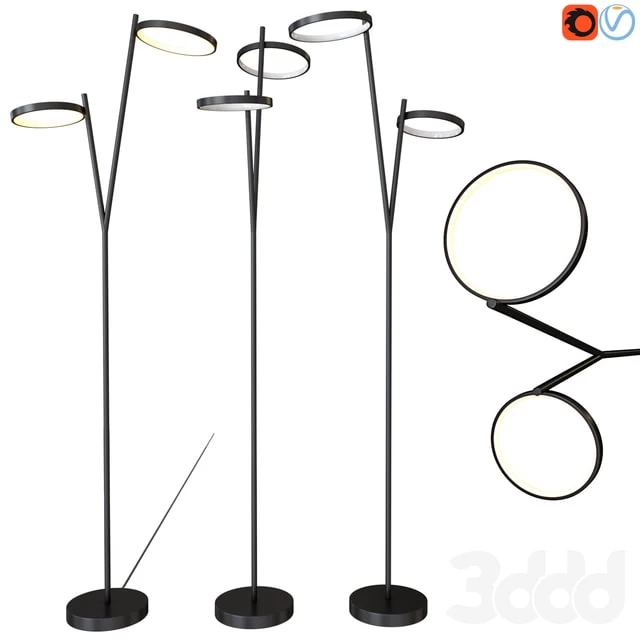 Floor lamp CANARM LFL128A62BK Lexie