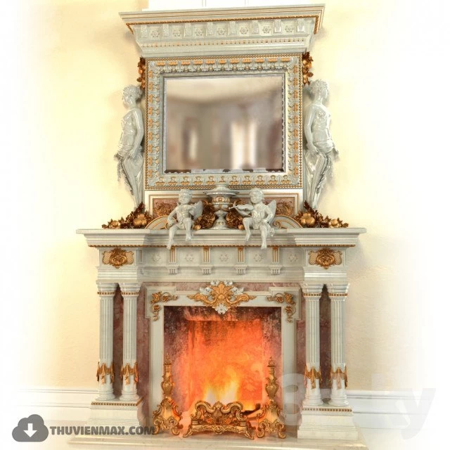 Fireplace in the Baroque style
