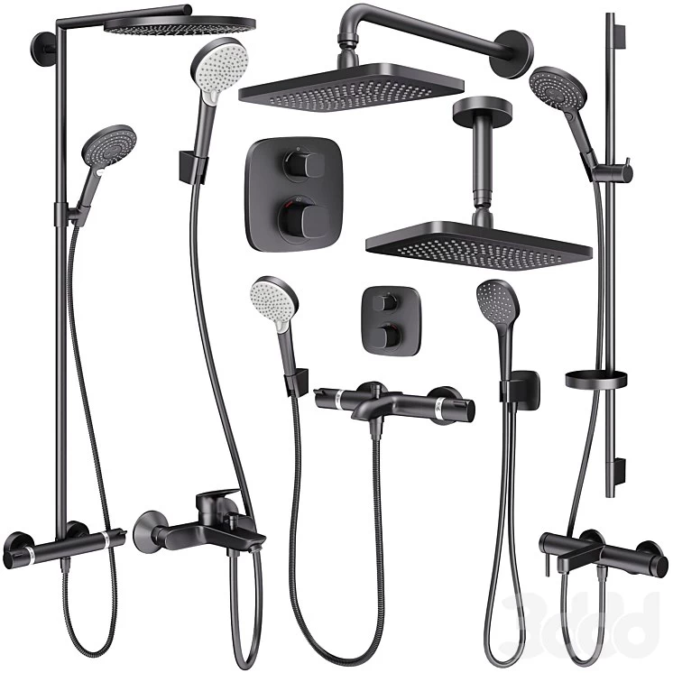 Faucets and shower systems Hansgrohe black set 168 room
