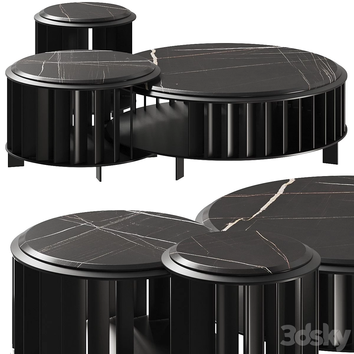 Living Divani Islands Coffee Tables table noir