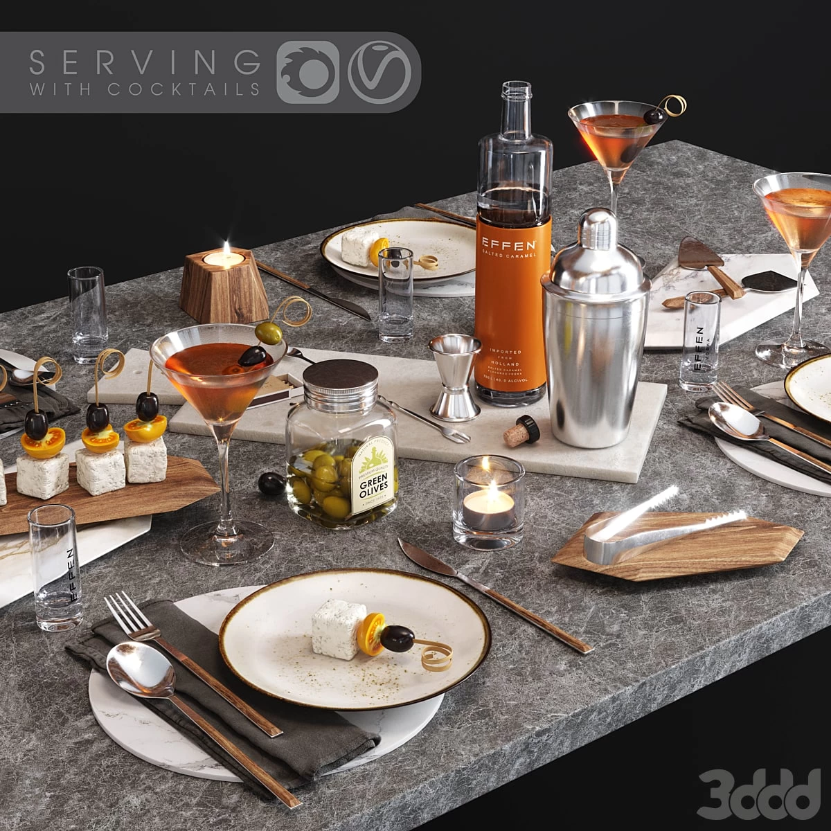 Serving with cocktails
