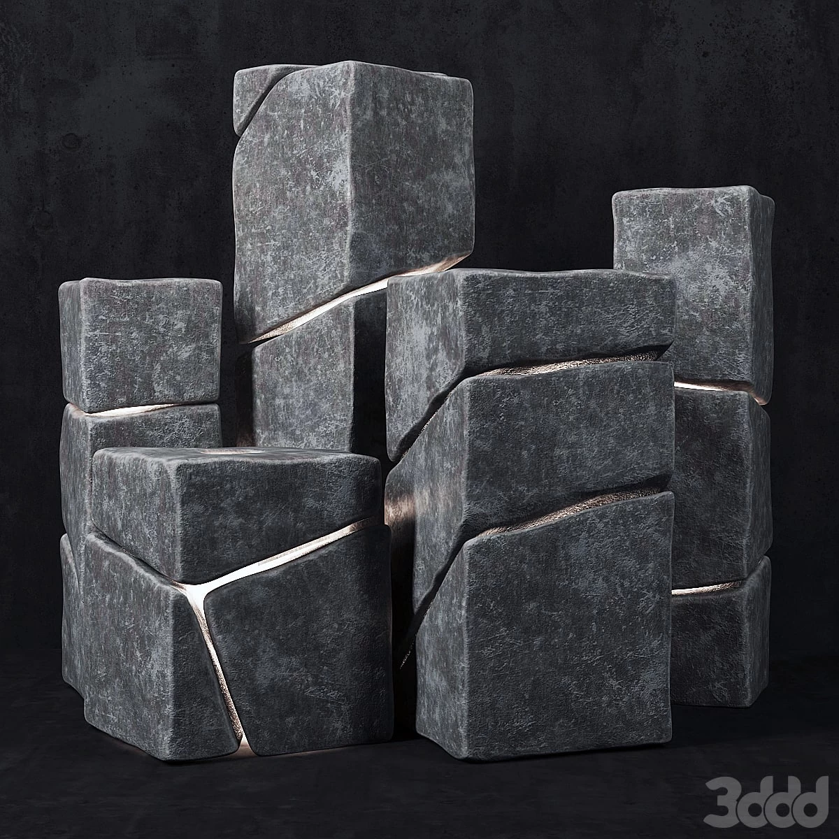 Stone cube light