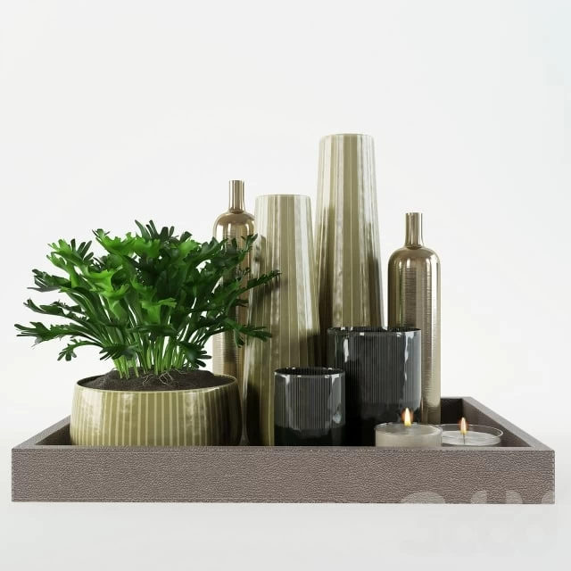 decorative set on a tray