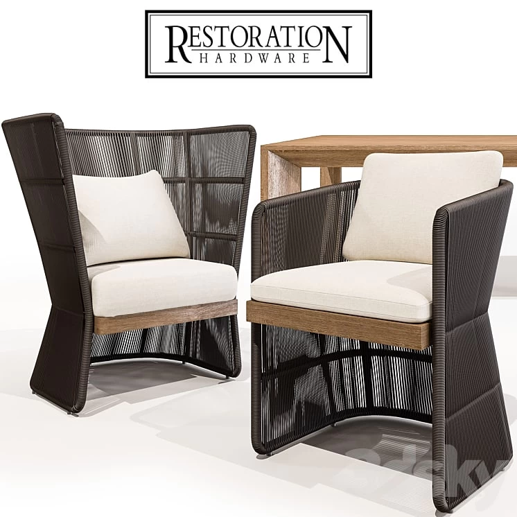RH Havana Fun and Armchair with Arles Table