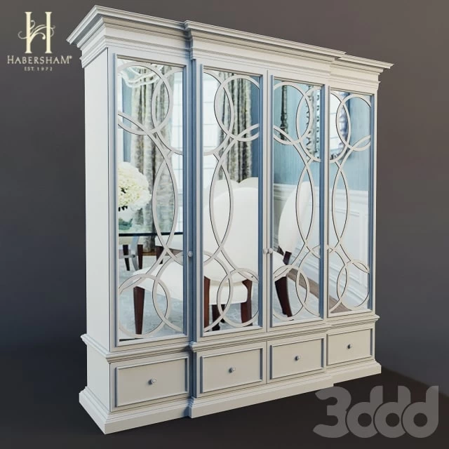 East Hampton Display Cabinet with Mirrored Doors