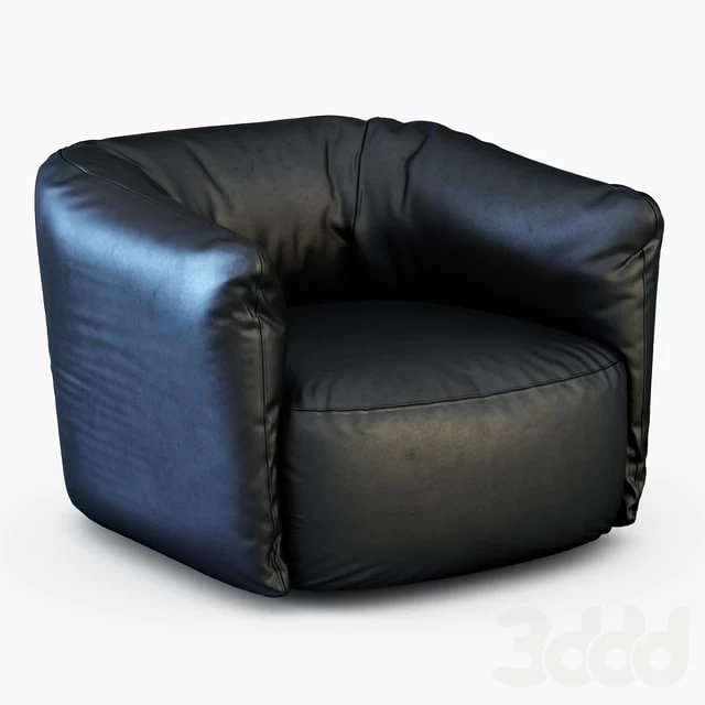 Santa Monica Poliform leather swivel armchair