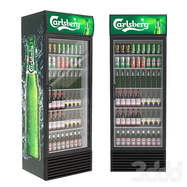 Chill cabinet with drinks