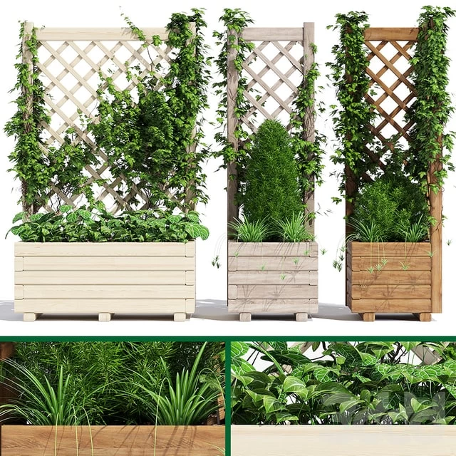 Flower pot with trellis