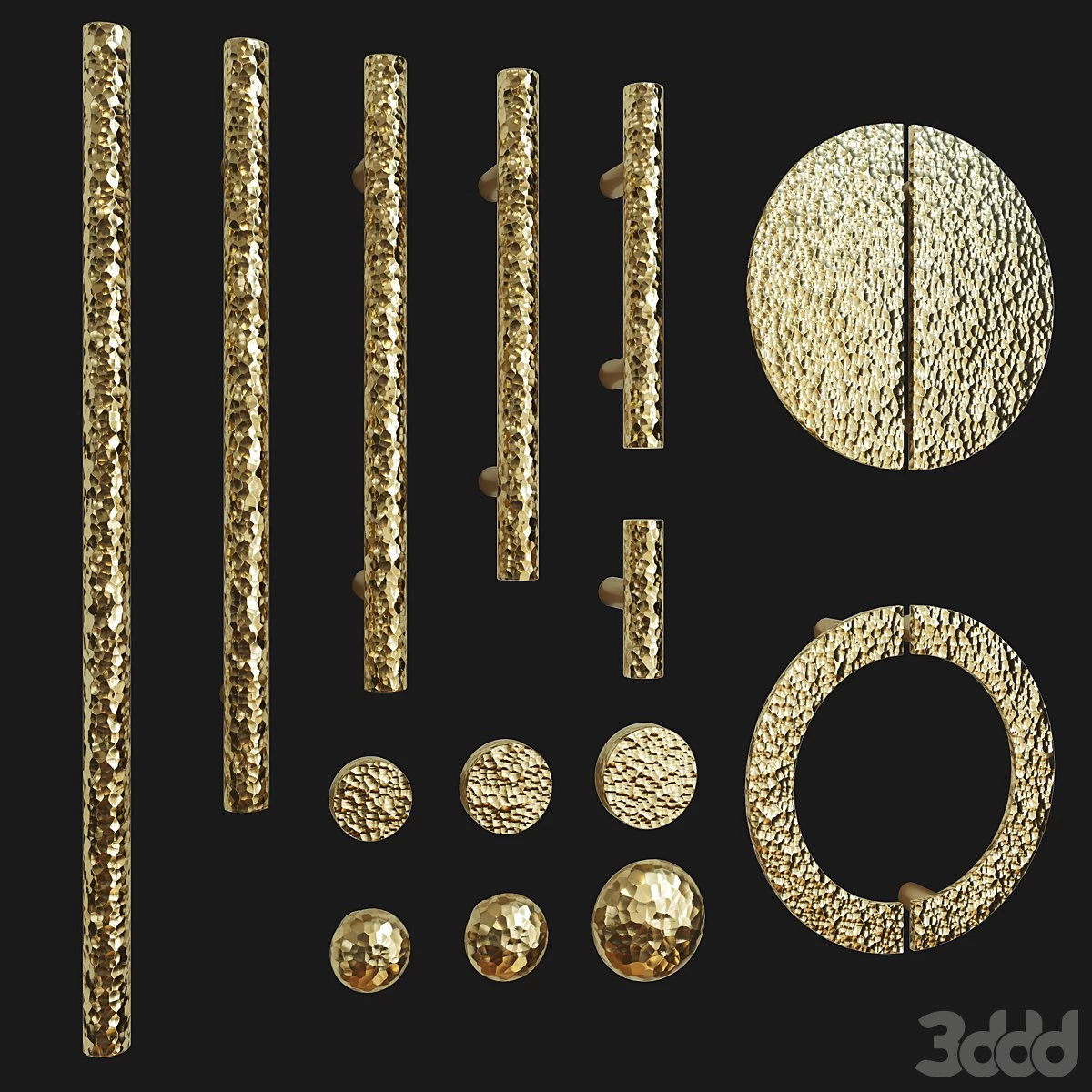 Set of furniture handles