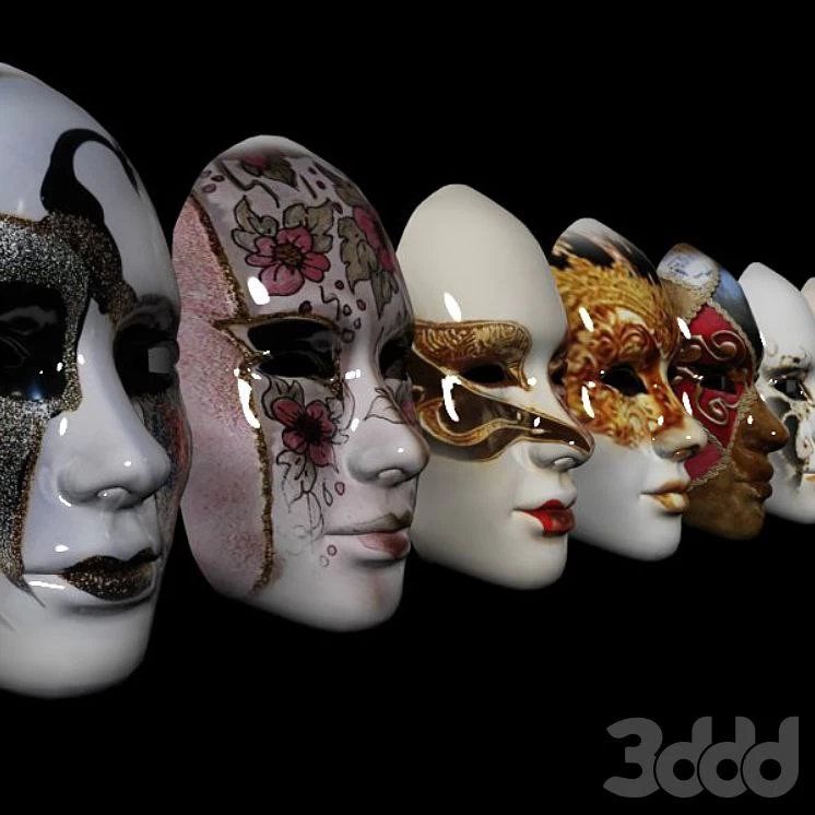 Venetian masks set