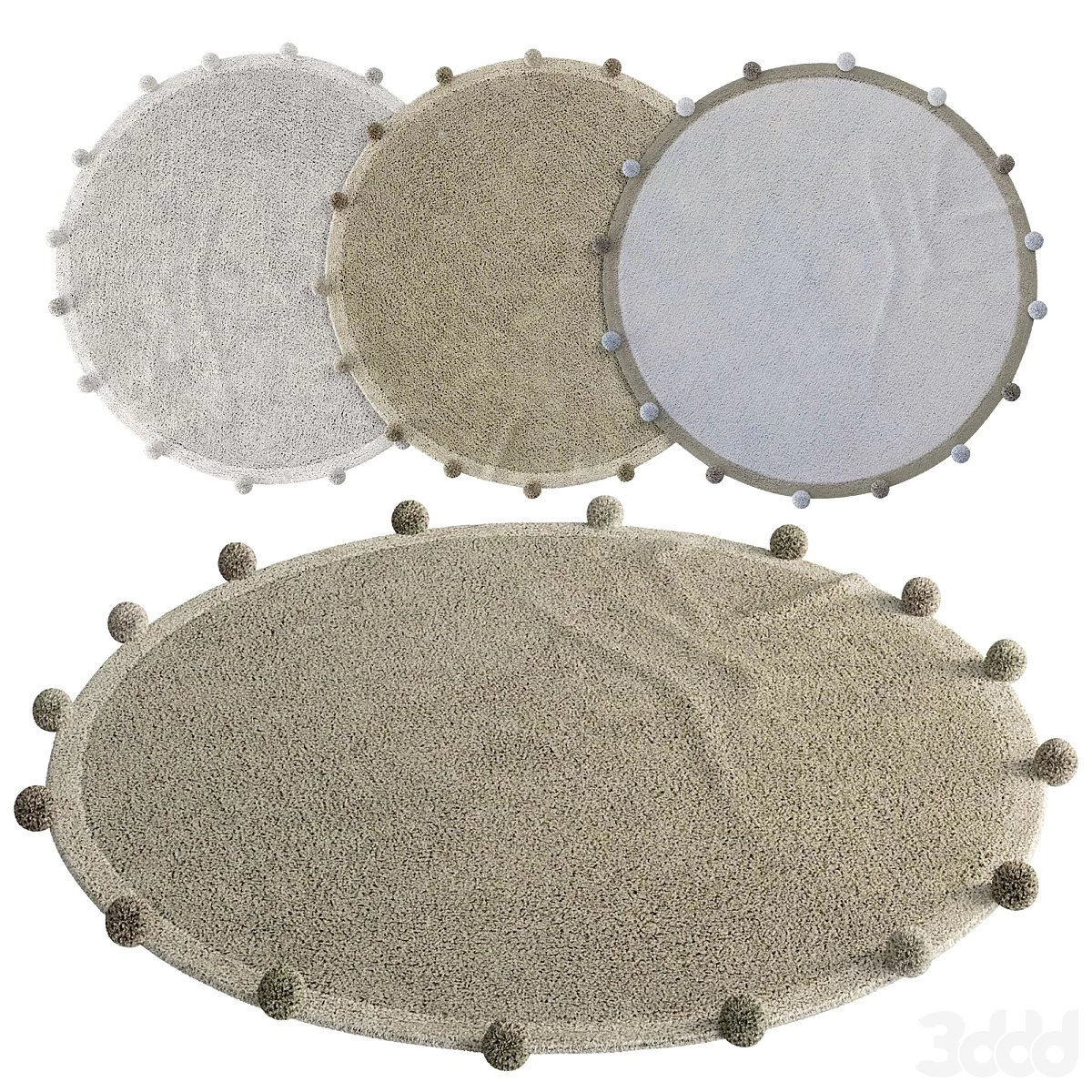 Gentle pom-pom rug by Lorena Canals