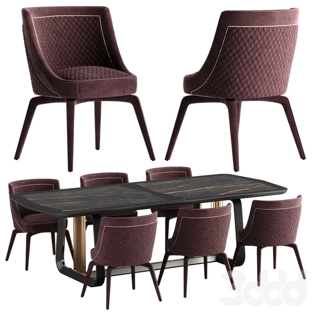 Dining set Vittoria Frigerio Perla chair Arquis