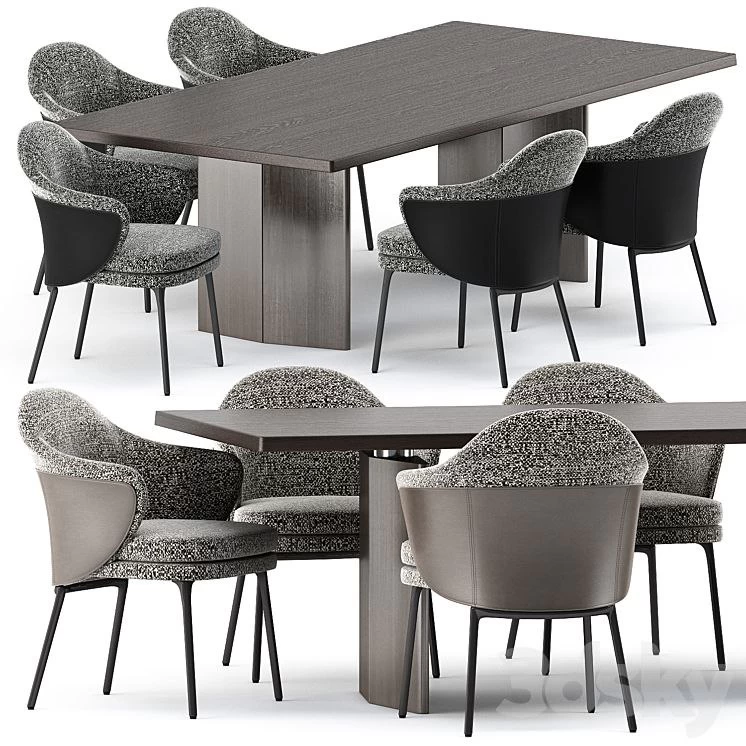 ANGIE CHAIR and MORGAN table by Minotti