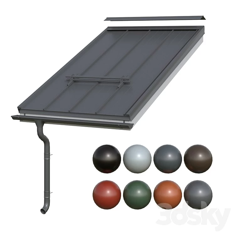 Folded roof RUUKKI Classic and gutter system