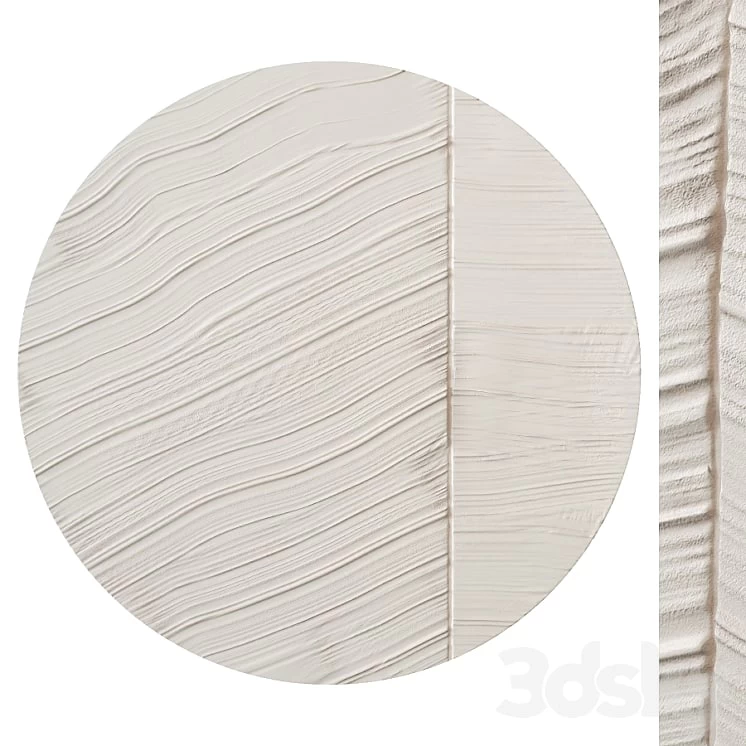 Round abstract plaster painting