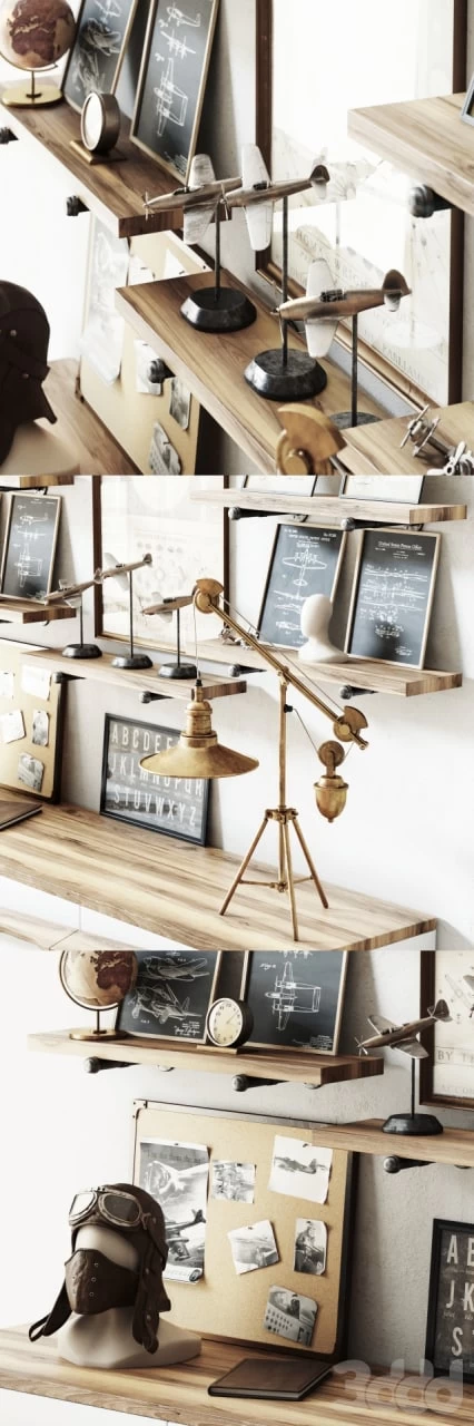 Aviation themed decorative loft set