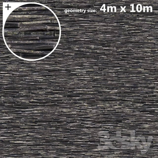 Slate Stone Wall 4x10m
