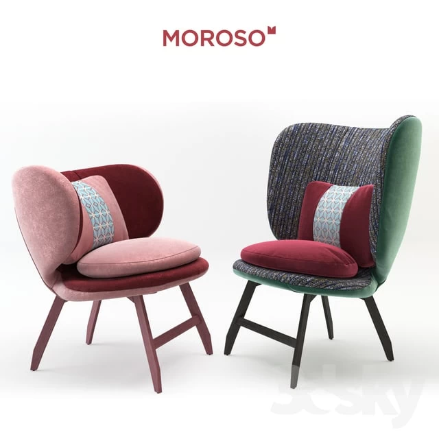 Ariel small armchair & Ayub armchair by Moroso