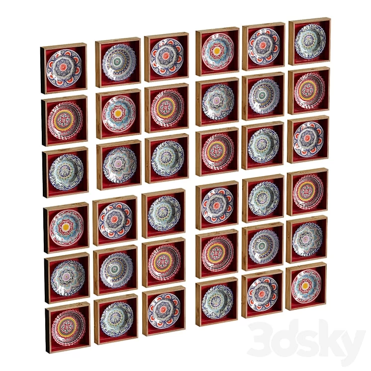Set of oriental dishes