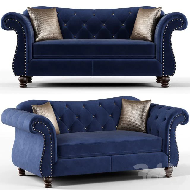 Tufted Fabric Loveseat Furniture of America Sharon
