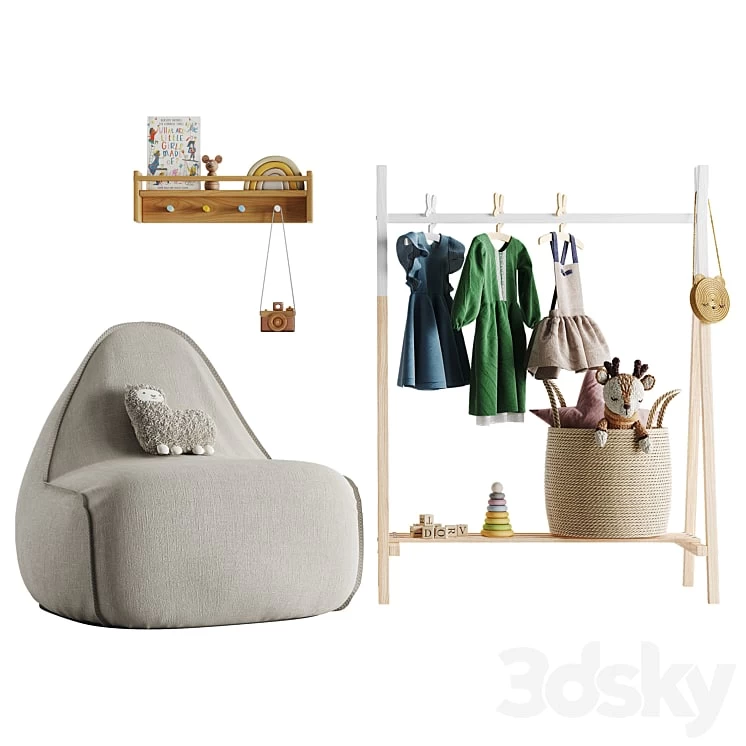 children's room. Toys and furniture set 01 's