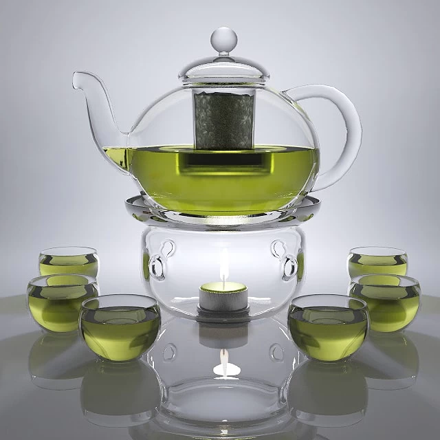 Heated glass teapot