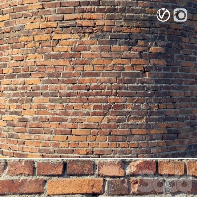 Brick wall with damage (material)